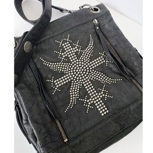 Thomas wylde black leather studded bag